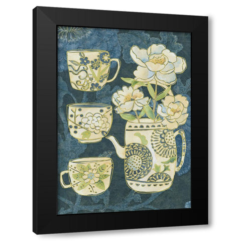 Oolong Collection B Black Modern Wood Framed Art Print with Double Matting by Zarris, Chariklia