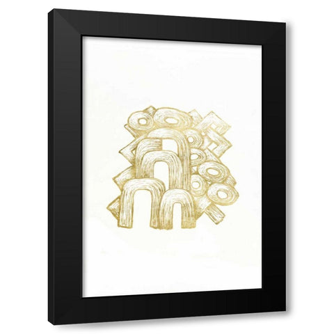 Gold Foil Playground II Black Modern Wood Framed Art Print by Stramel, Renee W.