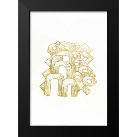 Gold Foil Playground II Black Modern Wood Framed Art Print by Stramel, Renee W.