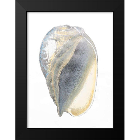 Silver Foil Shell IV with Hand Color Black Modern Wood Framed Art Print by Vision Studio