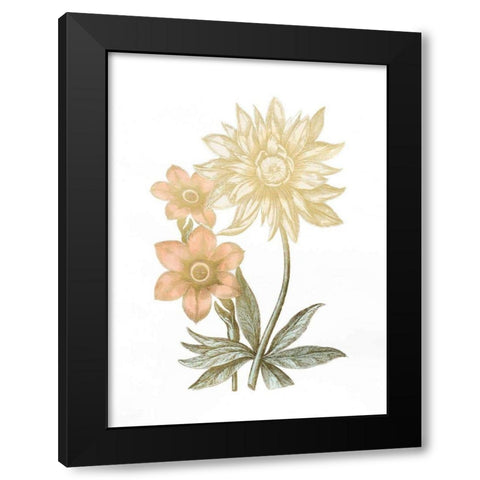 Gold Foil Chintz I with Hand Color Black Modern Wood Framed Art Print with Double Matting by Vision Studio