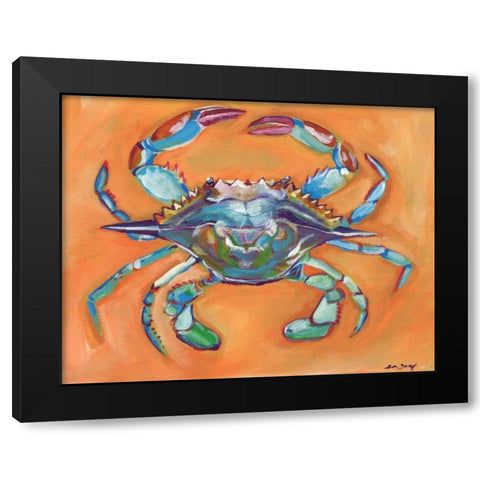 Blue Crab Black Modern Wood Framed Art Print with Double Matting by Seay, Anne
