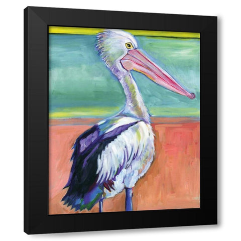 Pelican Black Modern Wood Framed Art Print with Double Matting by Seay, Anne