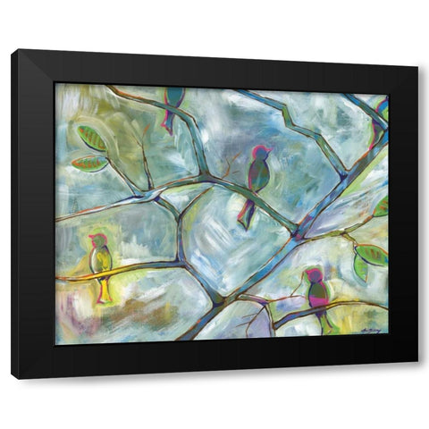 Birds Black Modern Wood Framed Art Print with Double Matting by Seay, Anne