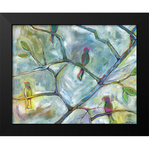 Birds Black Modern Wood Framed Art Print by Seay, Anne