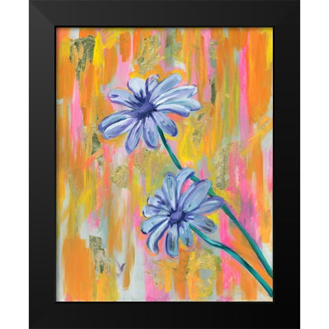 Flowers with Gold Black Modern Wood Framed Art Print by Seay, Anne