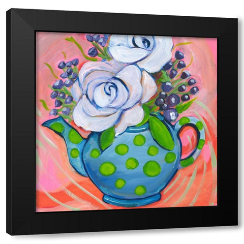 Flower in pot Black Modern Wood Framed Art Print with Double Matting by Seay, Anne