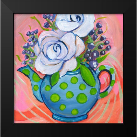 Flower in pot Black Modern Wood Framed Art Print by Seay, Anne