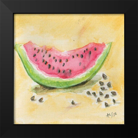 Melon Black Modern Wood Framed Art Print by Seay, Anne