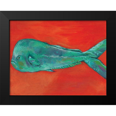 Fish and Orange Black Modern Wood Framed Art Print by Seay, Anne