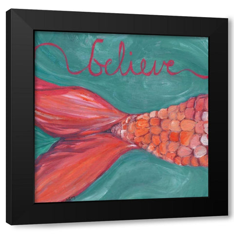 Believe Black Modern Wood Framed Art Print with Double Matting by Seay, Anne