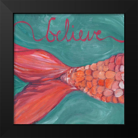 Believe Black Modern Wood Framed Art Print by Seay, Anne