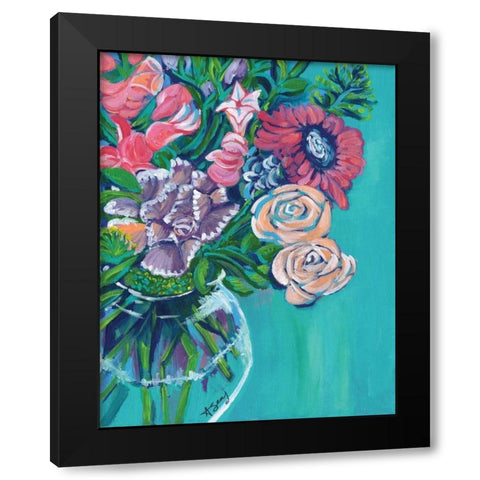 Flower Vase Black Modern Wood Framed Art Print with Double Matting by Seay, Anne