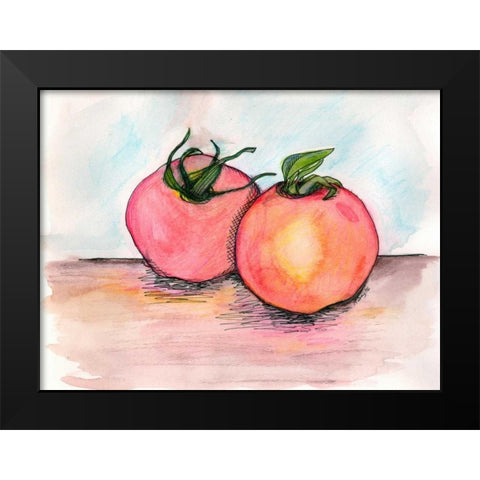 Tomatoes Black Modern Wood Framed Art Print by Seay, Anne