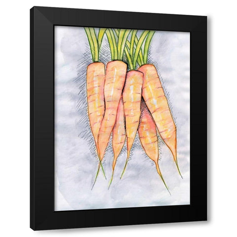 Carrots Black Modern Wood Framed Art Print by Seay, Anne