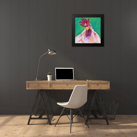 Chicken Black Modern Wood Framed Art Print by Seay, Anne