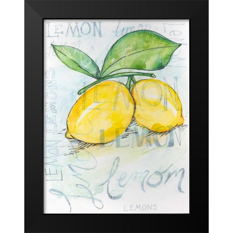 Lemons Black Modern Wood Framed Art Print by Seay, Anne