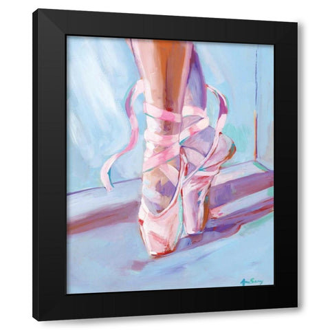 Ballet Shoes Black Modern Wood Framed Art Print by Seay, Anne