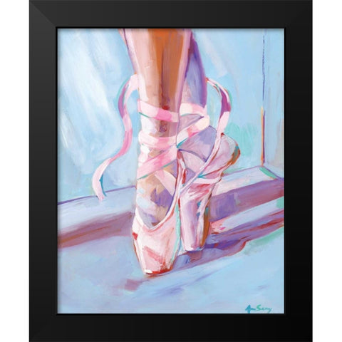 Ballet Shoes Black Modern Wood Framed Art Print by Seay, Anne