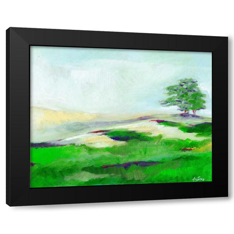 Fog Mountains Black Modern Wood Framed Art Print with Double Matting by Seay, Anne