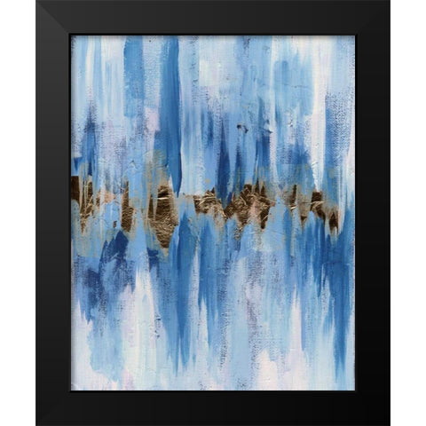 Abstract Blue II Black Modern Wood Framed Art Print by Seay, Anne