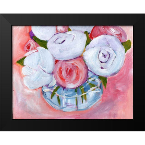 Fresh Floral Black Modern Wood Framed Art Print by Seay, Anne