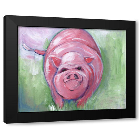 Pig Black Modern Wood Framed Art Print by Seay, Anne