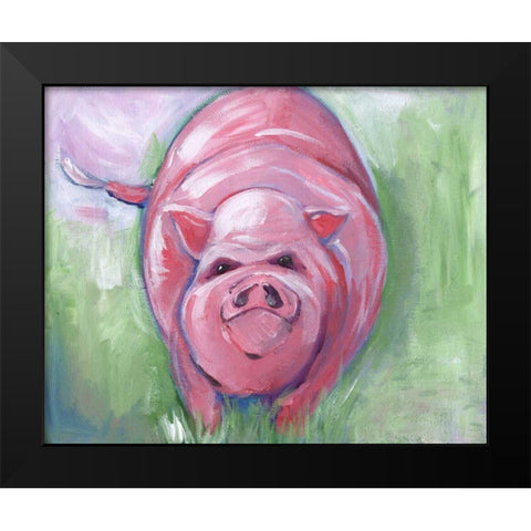 Pig Black Modern Wood Framed Art Print by Seay, Anne