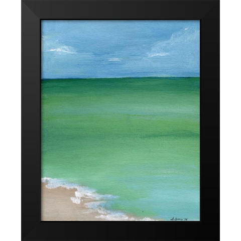Calm Sea Black Modern Wood Framed Art Print by Seay, Anne