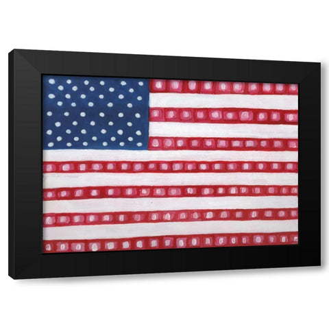 Geometric American Black Modern Wood Framed Art Print by Seay, Anne