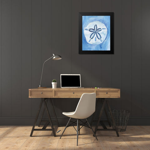 Sand Dollar Black Modern Wood Framed Art Print by Seay, Anne