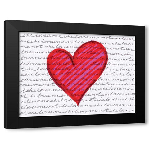 Pink Love Black Modern Wood Framed Art Print by Seay, Anne
