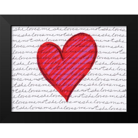 Pink Love Black Modern Wood Framed Art Print by Seay, Anne