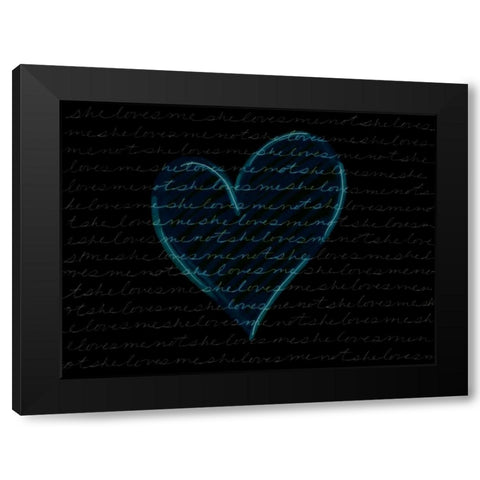 She Loves Me - Blue Black Modern Wood Framed Art Print by Seay, Anne
