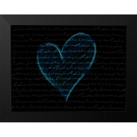She Loves Me - Blue Black Modern Wood Framed Art Print by Seay, Anne