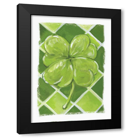 Lucky Clover Black Modern Wood Framed Art Print by Seay, Anne