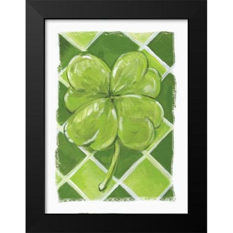 Lucky Clover Black Modern Wood Framed Art Print by Seay, Anne