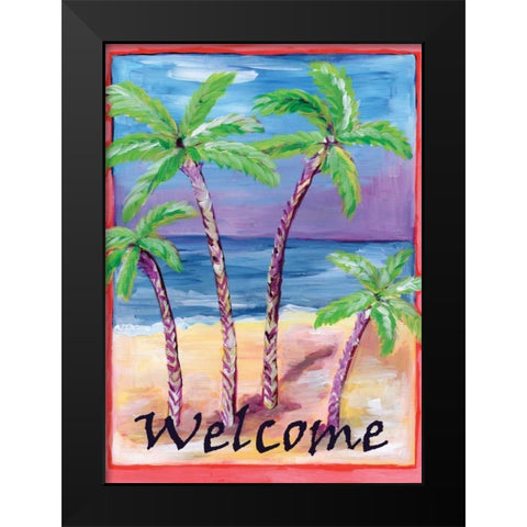 Welcome to Paradise Black Modern Wood Framed Art Print by Seay, Anne