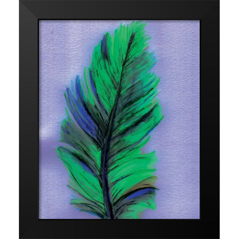 Feather Black Modern Wood Framed Art Print by Seay, Anne