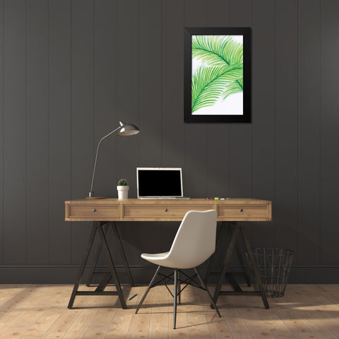 Palm Leaves Black Modern Wood Framed Art Print by Seay, Anne