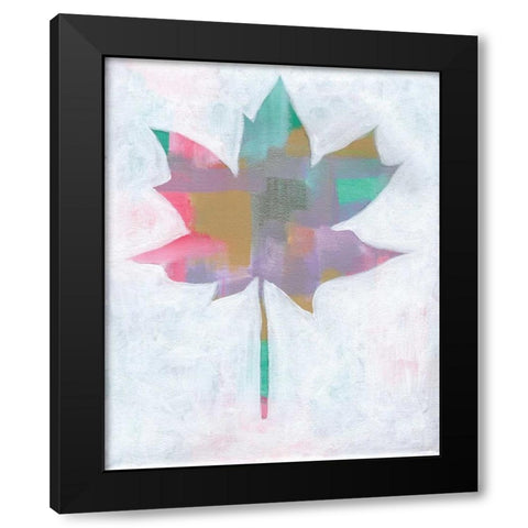 Leaf Abstract II Black Modern Wood Framed Art Print with Double Matting by Seay, Anne