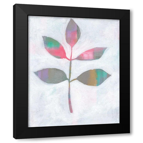 Leaf Abstract III Black Modern Wood Framed Art Print with Double Matting by Seay, Anne