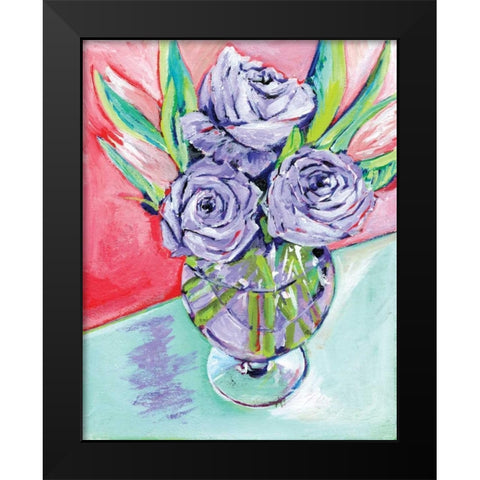 Purple Rose Black Modern Wood Framed Art Print by Seay, Anne