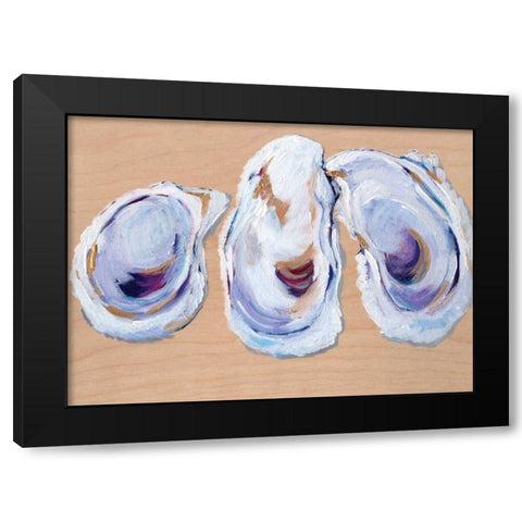 Three Oysters Black Modern Wood Framed Art Print by Seay, Anne