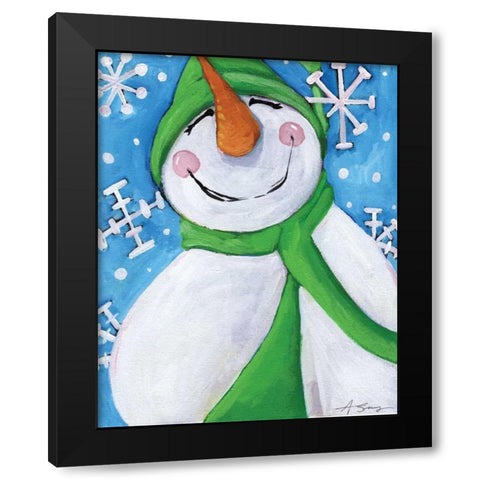 Let It Snow Black Modern Wood Framed Art Print with Double Matting by Seay, Anne