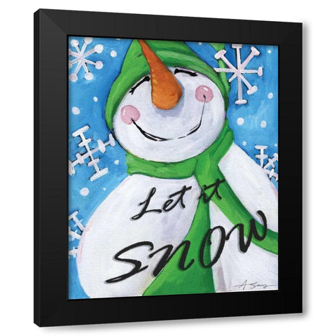 Let It Snow II Black Modern Wood Framed Art Print with Double Matting by Seay, Anne