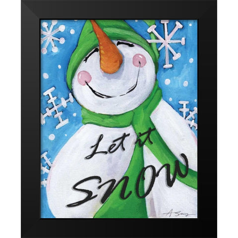 Let It Snow II Black Modern Wood Framed Art Print by Seay, Anne