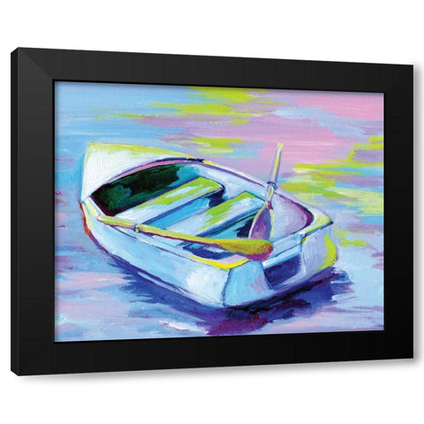 Sunset Boat II Black Modern Wood Framed Art Print by Seay, Anne