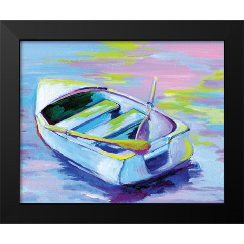 Sunset Boat II Black Modern Wood Framed Art Print by Seay, Anne