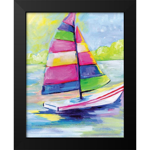 Sunset Boat III Black Modern Wood Framed Art Print by Seay, Anne